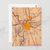 サクラメントカリフォルニアヴィンテージの地図 ポストカード (正面/裏面)