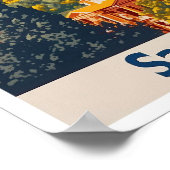 サクラメントカリフォルニアヴィンテージトラベルイラストレーション ポスター (角)