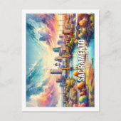 サクラメントカリフォルニア有名な旅行水の色 ポストカード (正面)