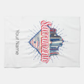 サクラメントカリフォルニア統一された州スカイラインUSA キッチンタオル (横)