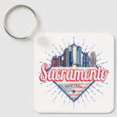 サクラメントカリフォルニア統一された州スカイラインUSA キーホルダー (正面)