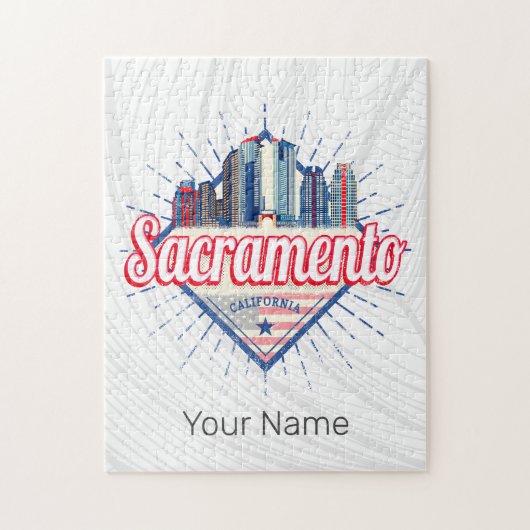 サクラメントカリフォルニア統一された州スカイラインUSA ジグソーパズル (縦)