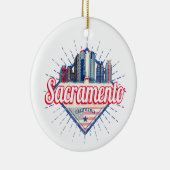サクラメントカリフォルニア統一された州スカイラインUSA セラミックオーナメント (右)