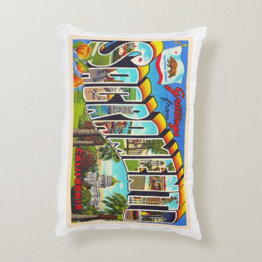 サクラメントカリフォルニアCAラージレター アクセントクッション (裏面(縦))