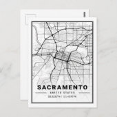 サクラメントカリフォルニアUSAトラベルシティマップ ポストカード (正面/裏面)