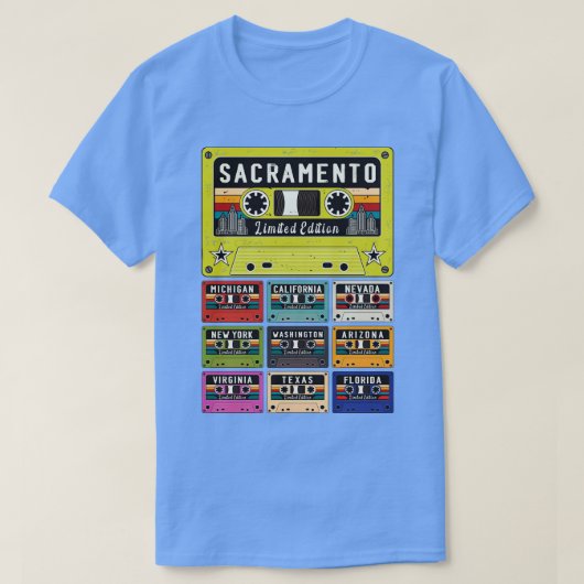 サクラメントシティレトロ Tシャツ (デザイン正面)