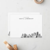 サクラメントスカイラインスケッチパーソナライズされたノートカード ノートカード (正面/裏面インサイチュ)