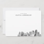 サクラメントスカイラインスケッチパーソナライズされたノートカード ノートカード (正面)