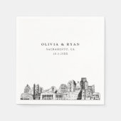 サクラメントスカイライン結婚ズ紙カクテルナプキン スタンダードカクテルナプキン (正面)