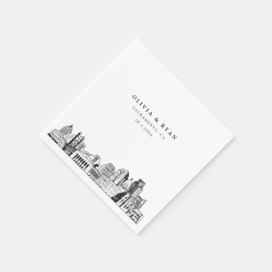 サクラメントスカイライン結婚ズ紙カクテルナプキン スタンダードカクテルナプキン (角)