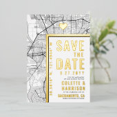 サクラメントラブロケーター |結婚式の日付の保存 箔招待状 (立ち正面)