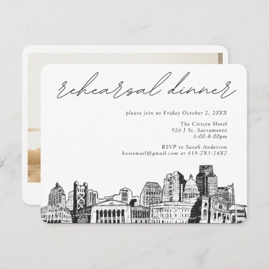 サクラメントリハーサルディナー招待状エンクロージャカード エンクロージャーカード (正面/裏面)