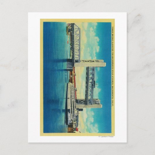 サクラメント川のために上がるタワー橋 ポストカード (正面)