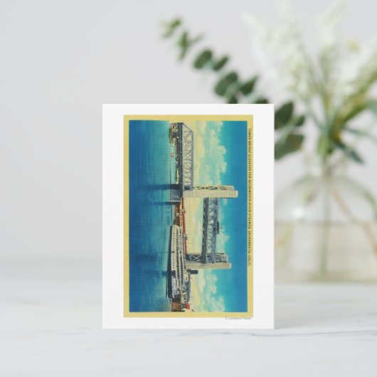 サクラメント川のために上がるタワー橋 ポストカード (スタンド正面)