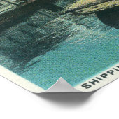 サクラメント川の港の海運シーン ポスター (角)