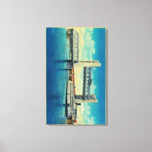 サクラメント川の高架タワー橋 キャンバスプリント (正面)