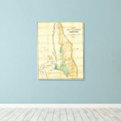 サクラメント渓谷の地図 キャンバスプリント (インサイチュ (ウッドフロア))