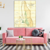 サクラメント渓谷の地図 キャンバスプリント (インサイチュ (リビング))