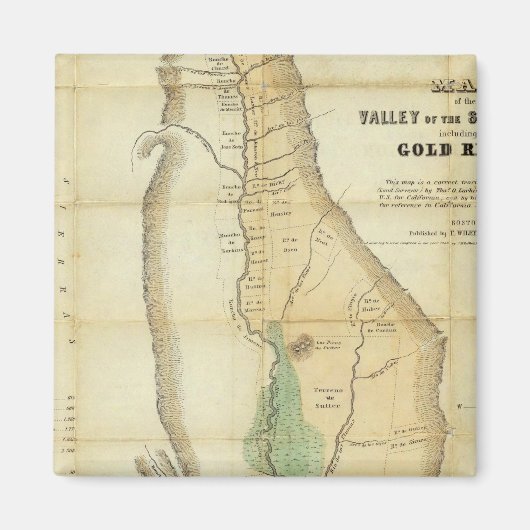 サクラメント渓谷の地図 マグネット (正面)