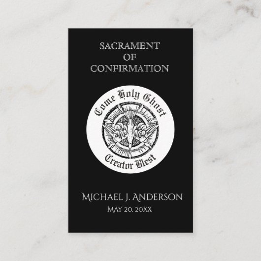 サクラメント確認B&Wドーヴホエレガントリーカード 名刺 (正面)