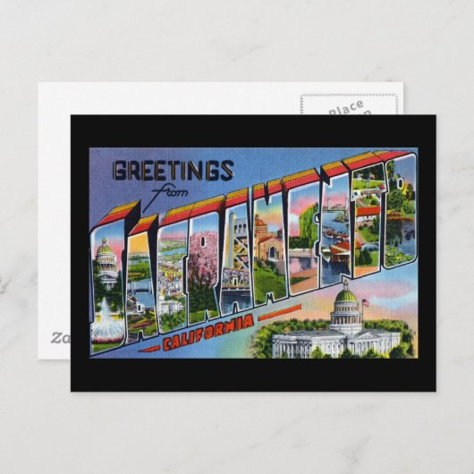 サクラメント・カリフォルニアからの挨拶 ポストカード (正面/裏面)