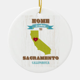 サクラメント、カリフォルニアの地図-どこであります家 セラミックオーナメント