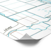 サクラメント・カリフォルニアの地図(1994年) ポスター (角)