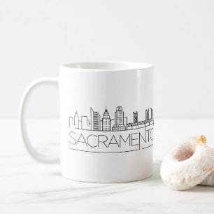 サクラメント、カリフォルニアはスカイラインを様式化しました コーヒーマグカップ