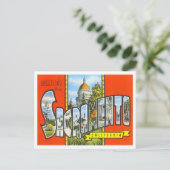 サクラメント，カリフォルニアヴィンテージビッグレターズポストカー ポストカード (スタンド正面)