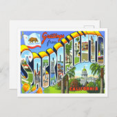 サクラメント,カリフォルニアヴィンテージビッグ・レター ポストカード (正面/裏面)