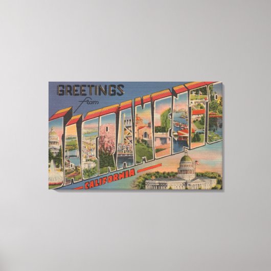 サクラメント,カリフォルニア大文字のシーン2 キャンバスプリント (正面)