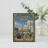サクラメント カリフォルニア アールデコ調の黄金時代 ポストカード (スタンド正面)