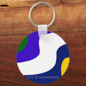 サクラメント（カリフォルニア）シティ国旗キーチェーン キーホルダー (正面)