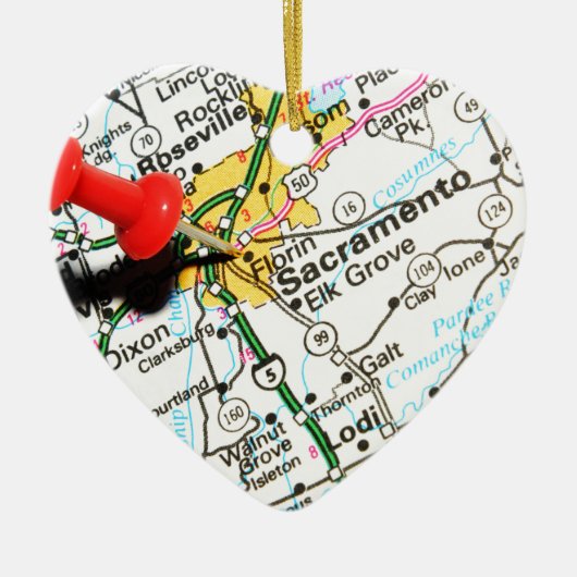 サクラメント、カリフォルニア セラミックオーナメント (正面)