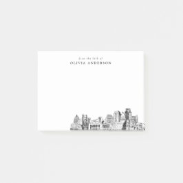 サクラメント・スカイラインのデスクからパーソナライズされた ポストイット