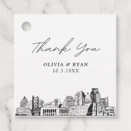 サクラメント スケッチ ウェディング フェイバータグ