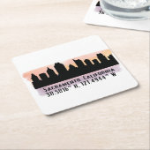 サクラメントCAシティスカイライン スクエアペーパーコースター (アングル)