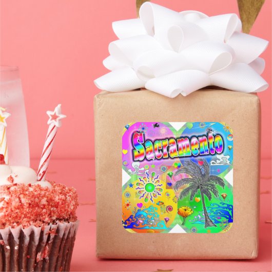 サクラメントQuadroシーズンステッカー スクエアシール (パーティー)