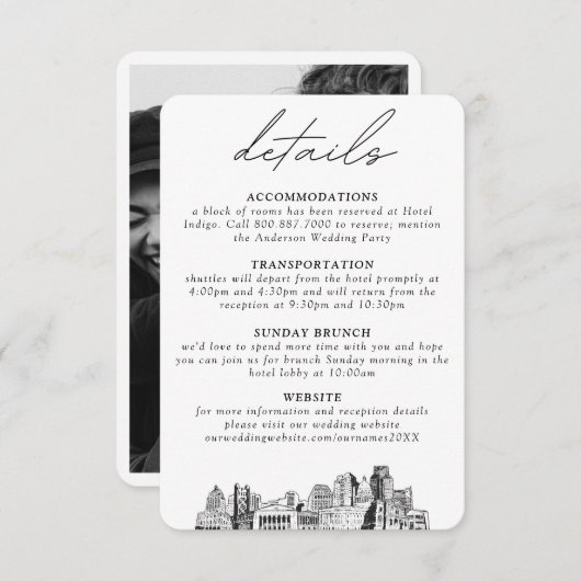 サクラメ結婚ントの小さな垂直詳細 エンクロージャーカード (正面/裏面)