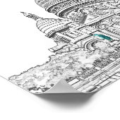 サクレクールバシリカオンモンマルトルヒル，パリ ポスター (角)