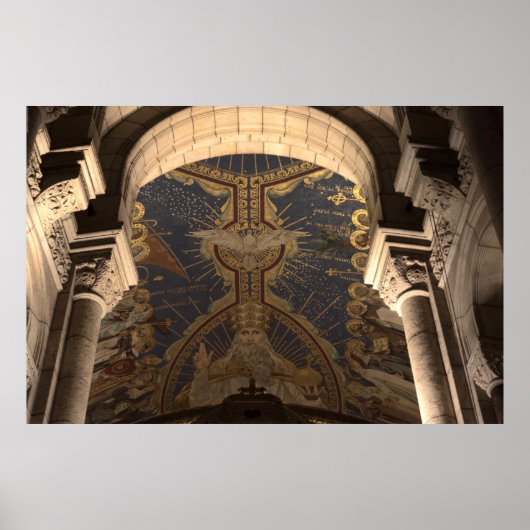 サクレクール聖霊礼拝堂パリの鳩 ポスター (正面)