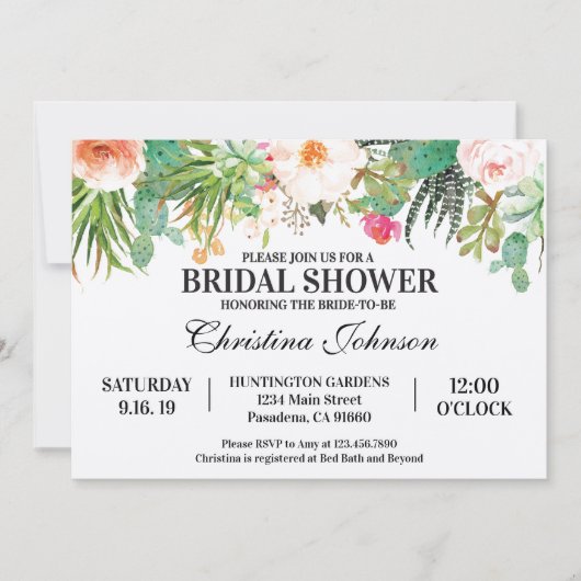 サクレントサクタスブライダルシャワー招待状 招待状 (正面)