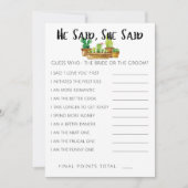 サク素朴スブライダルシャワーゲーム – He/She Said 招待状 (正面)