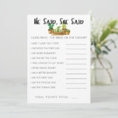 サク素朴スブライダルシャワーゲーム – He/She Said 招待状 (スタンド正面)