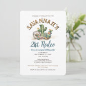 サク素朴ス女性のカーボーイロデオバースデーパーティー 招待状 (スタンド正面)