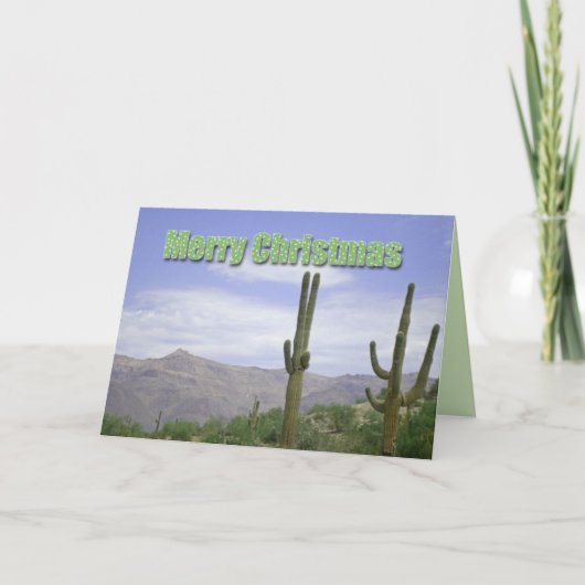 サグアロとのメリークリスマスの南西景色 シーズンカード (正面)