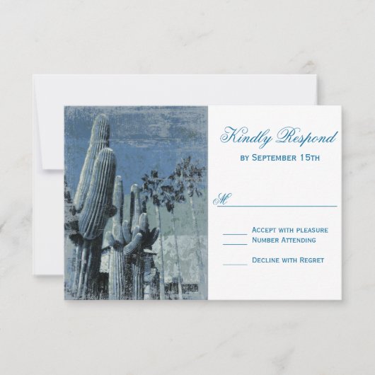 サグアロカクタスパームツリーアリゾナ結婚式出欠カード 出欠カード (正面)