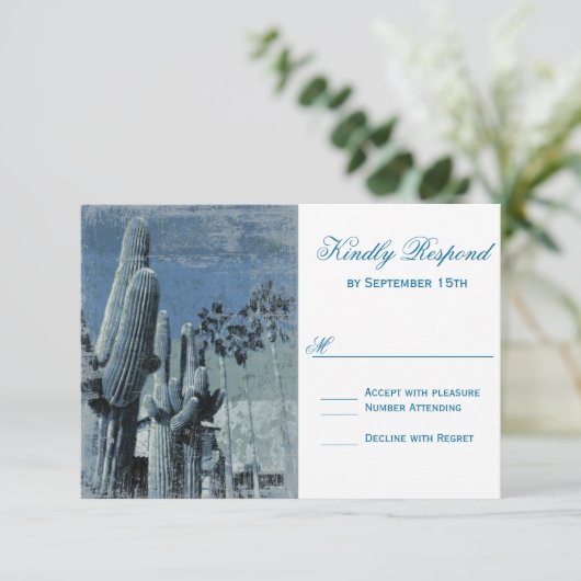 サグアロカクタスパームツリーアリゾナ結婚式出欠カード 出欠カード (スタンド正面)