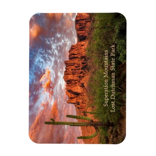 サグアロカクタス迷信マウンテンサンセットクラウド マグネット (縦)