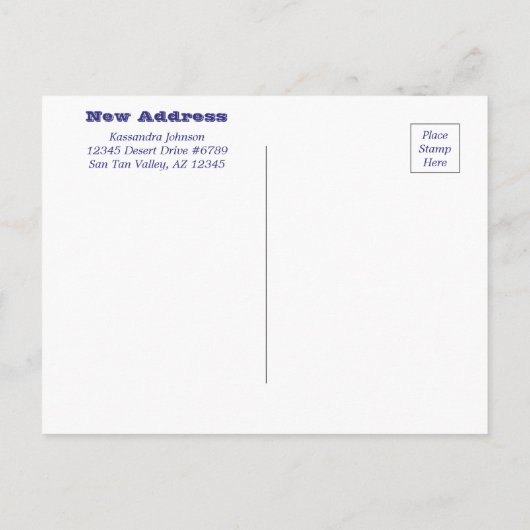 サグアロサクタスウォーターカラーパープルブルーアイアップ 案内ポストカード (裏面)